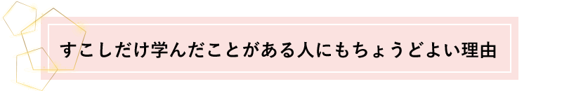 すこしだけ学んだことがある人にもちょうどよい理由